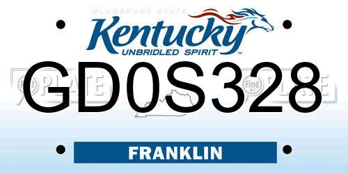 GD0S328 Kentucky License Plate