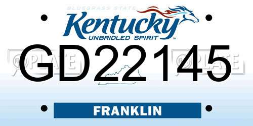 GD22145 Kentucky License Plate