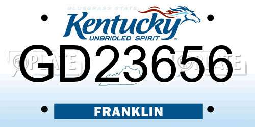 GD23656 Kentucky License Plate