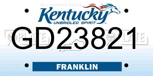 GD23821 Kentucky License Plate
