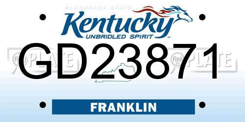 GD23871 Kentucky License Plate