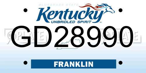 GD28990 Kentucky License Plate