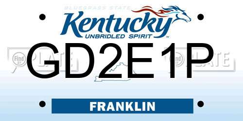 GD2E1P Kentucky License Plate