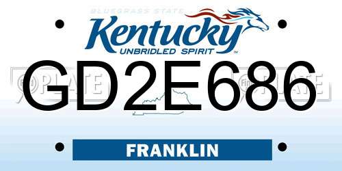 GD2E686 Kentucky License Plate