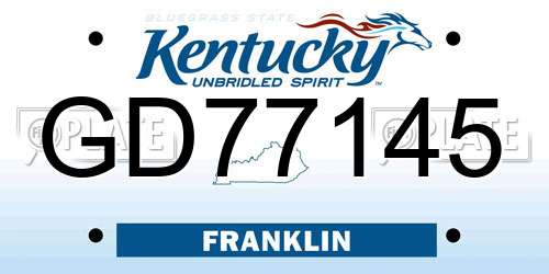 GD77145 Kentucky License Plate