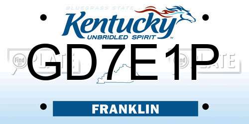 GD7E1P Kentucky License Plate