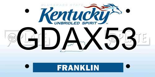 GDAX53 Kentucky License Plate