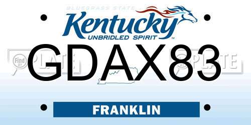 GDAX83 Kentucky License Plate