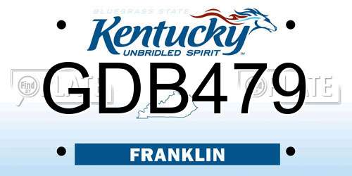 GDB479 Kentucky License Plate