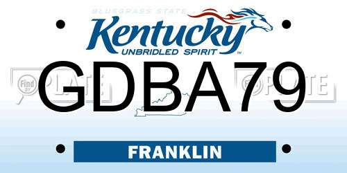 GDBA79 Kentucky License Plate