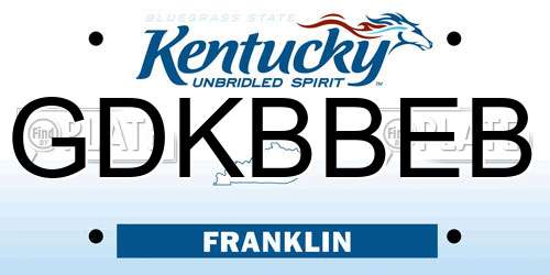 GDKBBEB Kentucky License Plate