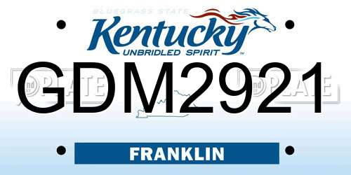 GDM2921 Kentucky License Plate