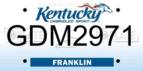 GDM2971 Kentucky License Plate
