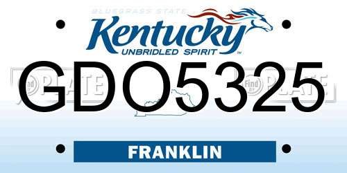 GDO5325 Kentucky License Plate