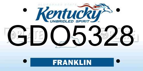 GDO5328 Kentucky License Plate