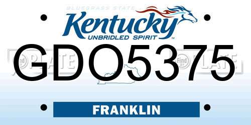GDO5375 Kentucky License Plate