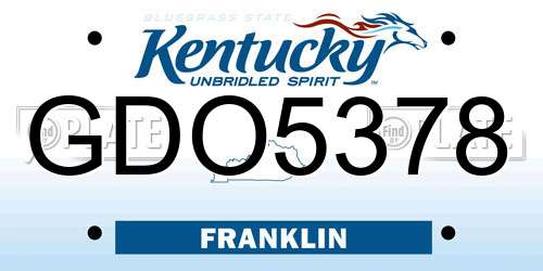 GDO5378 Kentucky License Plate