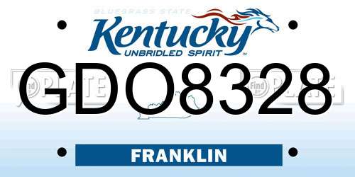 GDO8328 Kentucky License Plate