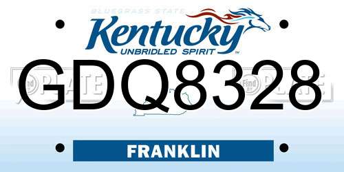 GDQ8328 Kentucky License Plate
