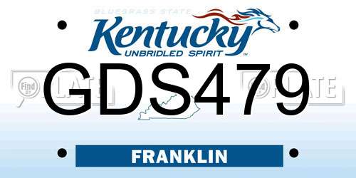 GDS479 Kentucky License Plate
