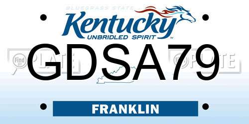 GDSA79 Kentucky License Plate