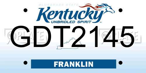 GDT2145 Kentucky License Plate