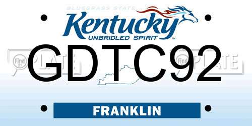 GDTC92 Kentucky License Plate