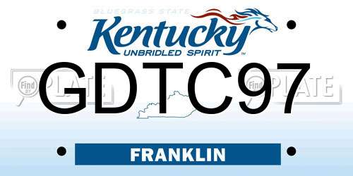 GDTC97 Kentucky License Plate