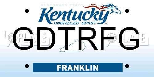 GDTRFG Kentucky License Plate