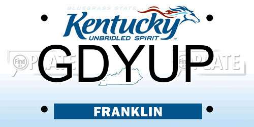 GDYUP Kentucky License Plate