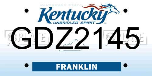 GDZ2145 Kentucky License Plate