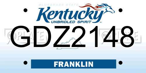 GDZ2148 Kentucky License Plate