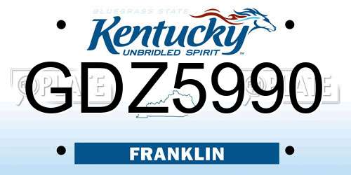 GDZ5990 Kentucky License Plate