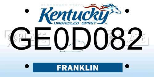 GE0D082 Kentucky License Plate