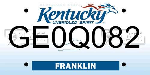 GE0Q082 Kentucky License Plate