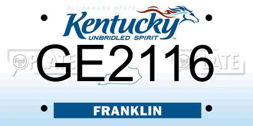 GE2116 Kentucky License Plate