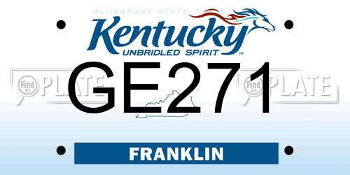 GE271 Kentucky License Plate