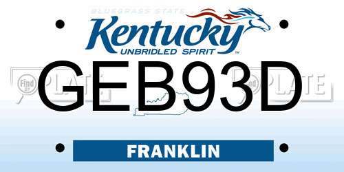 GEB93D Kentucky License Plate