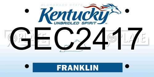 GEC2417 Kentucky License Plate