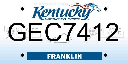 GEC7412 Kentucky License Plate