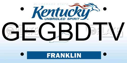 GEGBDTV Kentucky License Plate