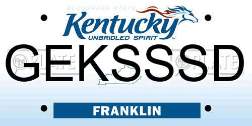 GEKSSSD Kentucky License Plate