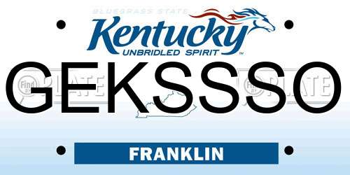 GEKSSSO Kentucky License Plate
