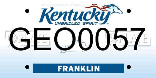 GEO0057 Kentucky License Plate