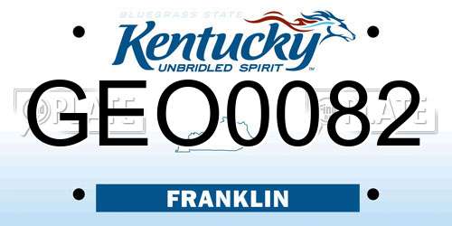 GEO0082 Kentucky License Plate