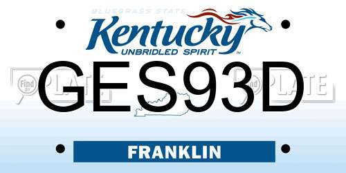 GES93D Kentucky License Plate