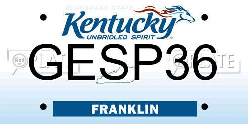 GESP36 Kentucky License Plate