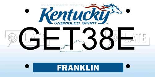 GET38E Kentucky License Plate