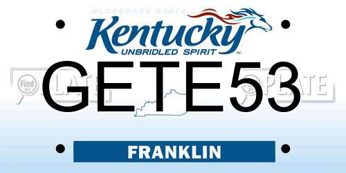 GETE53 Kentucky License Plate