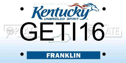 GETI16 Kentucky License Plate